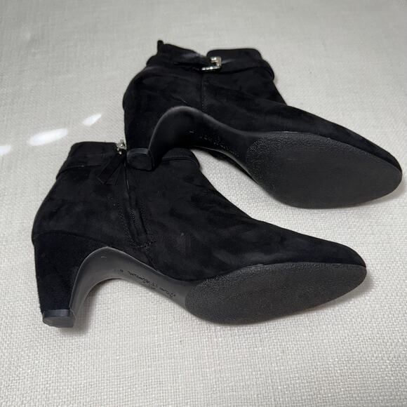 Sam Edelman Black Suede Ankle Booties | Size 9 | 2.5" Block Heel - Picture 5 of 9